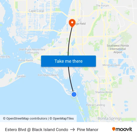Estero Blvd @ Black Island Condo to Pine Manor map