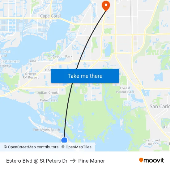 Estero Blvd @ St Peters Dr to Pine Manor map