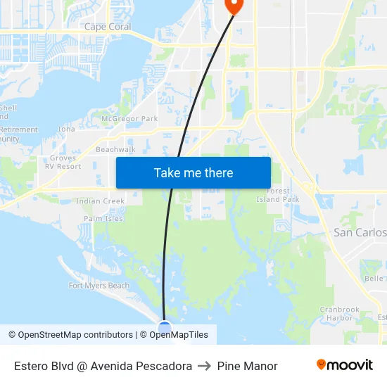 Estero Blvd @ Avenida Pescadora to Pine Manor map