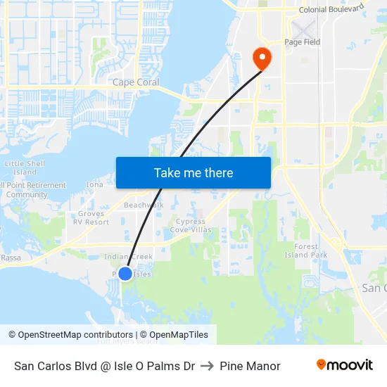 San Carlos Blvd @ Isle O Palms Dr to Pine Manor map