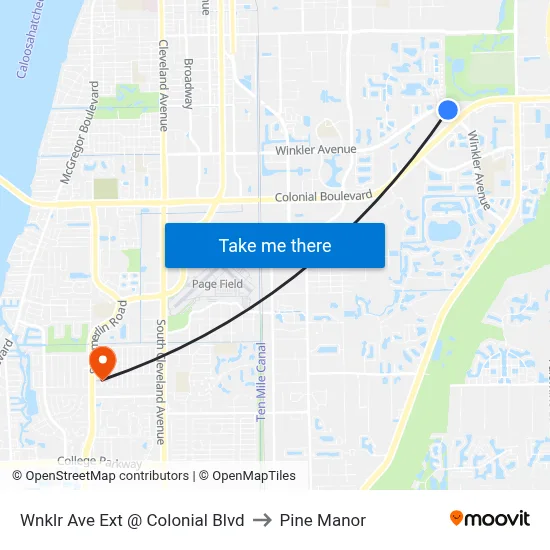 Wnklr Ave Ext @ Colonial Blvd to Pine Manor map