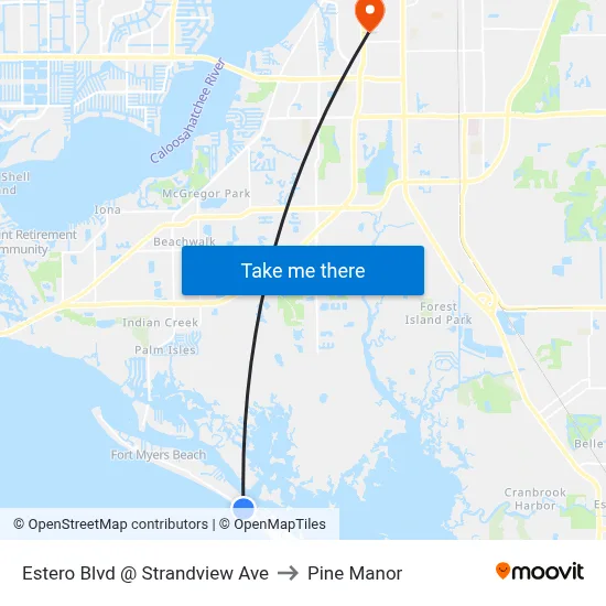 Estero Blvd @ Strandview Ave to Pine Manor map