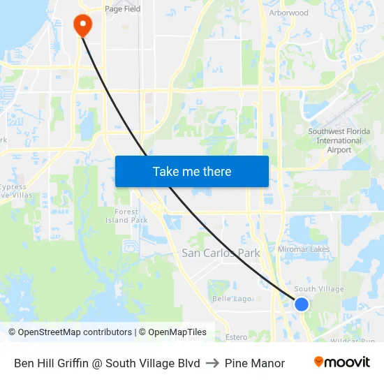 Ben Hill Griffin @ South Village Blvd to Pine Manor map