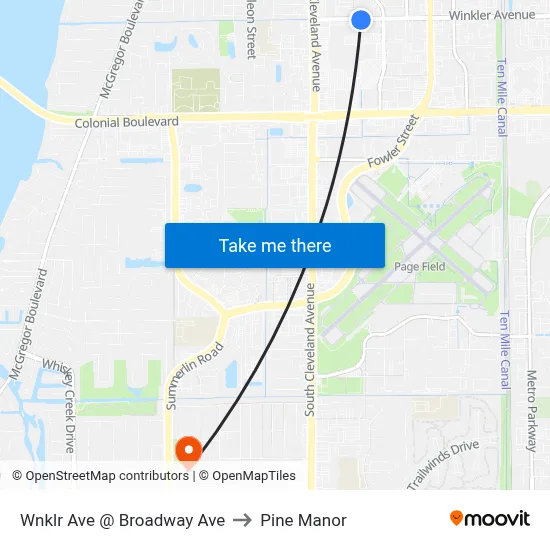 Wnklr Ave @ Broadway Ave to Pine Manor map