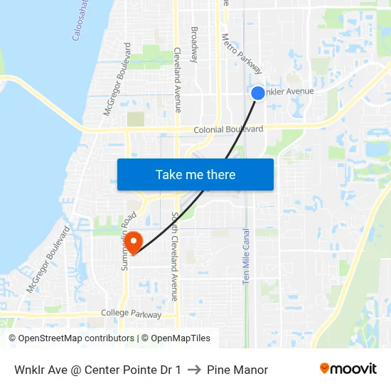 Wnklr Ave @ Center Pointe Dr 1 to Pine Manor map