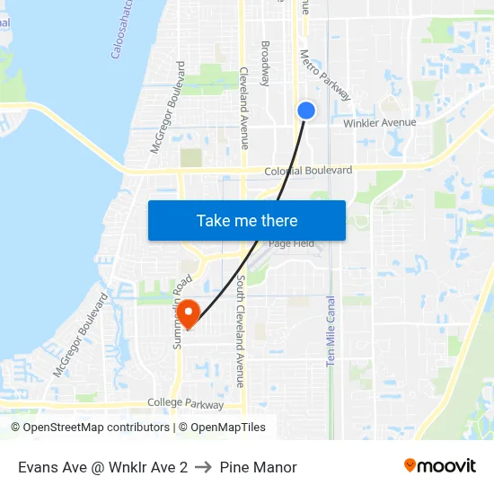 Evans Ave @ Wnklr Ave 2 to Pine Manor map