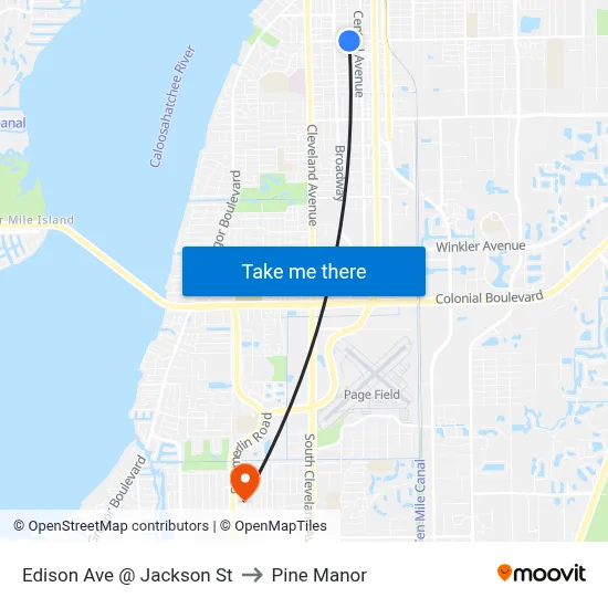 Edison Ave @ Jackson St to Pine Manor map