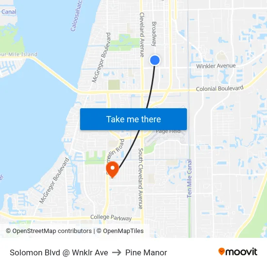 Solomon Blvd @ Wnklr Ave to Pine Manor map