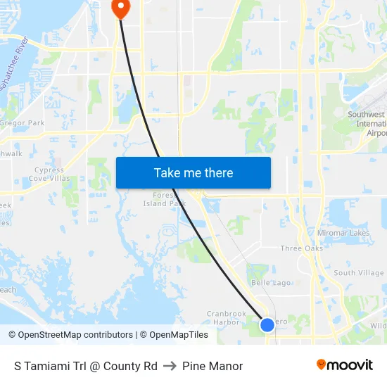 S Tamiami Trl @ County Rd to Pine Manor map