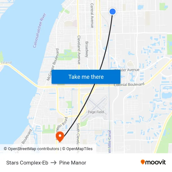 Stars Complex-Eb to Pine Manor map