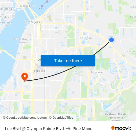Lee Blvd @ Olympia Pointe Blvd to Pine Manor map