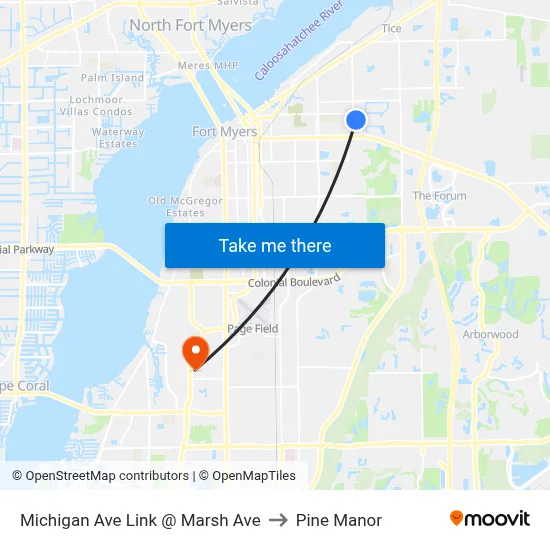 Michigan Ave Link @ Marsh Ave to Pine Manor map