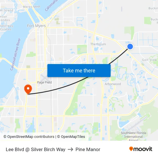 Lee Blvd @ Silver Birch Way to Pine Manor map