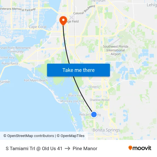 S Tamiami Trl @ Old Us 41 to Pine Manor map