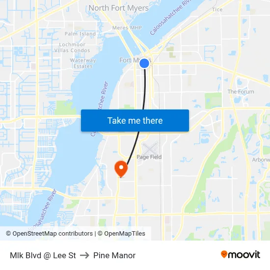 Mlk Blvd @ Lee St to Pine Manor map