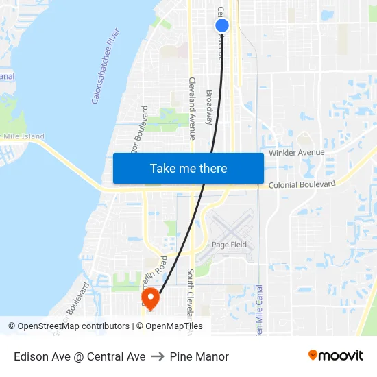 Edison Ave @ Central Ave to Pine Manor map