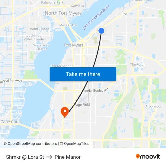 Shmkr @ Lora St to Pine Manor map