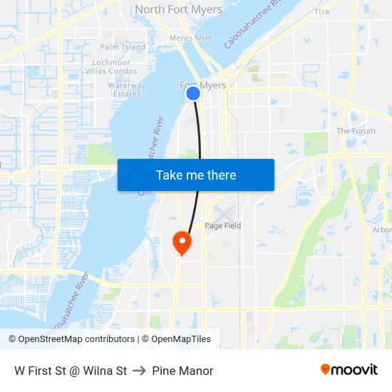 W First St @ Wilna St to Pine Manor map