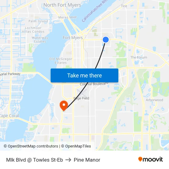 Mlk Blvd @ Towles St-Eb to Pine Manor map