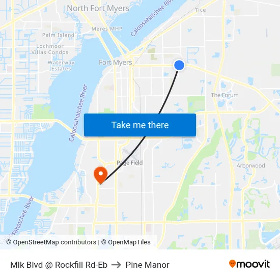 Mlk Blvd @ Rockfill Rd-Eb to Pine Manor map
