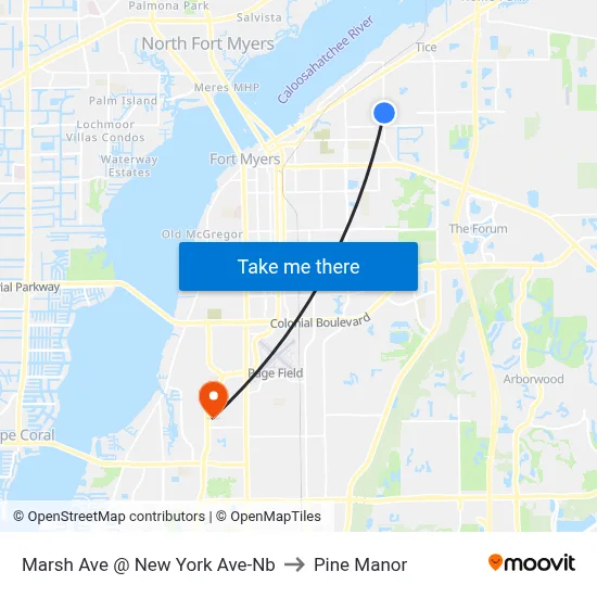Marsh Ave @ New York Ave-Nb to Pine Manor map