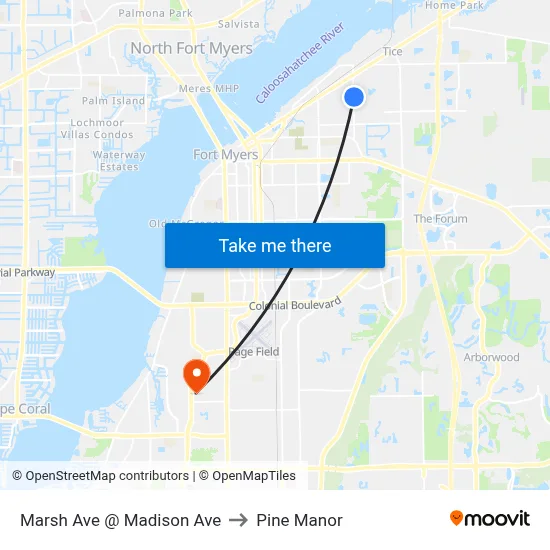Marsh Ave @ Madison Ave to Pine Manor map