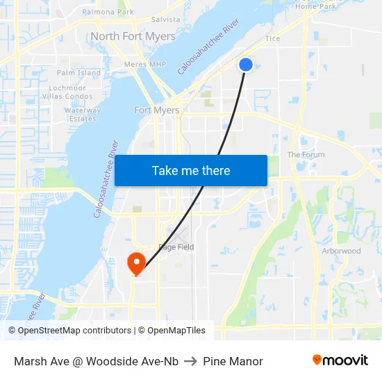 Marsh Ave @ Woodside Ave-Nb to Pine Manor map