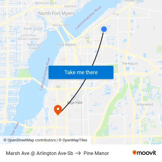 Marsh Ave @ Arlington Ave-Sb to Pine Manor map