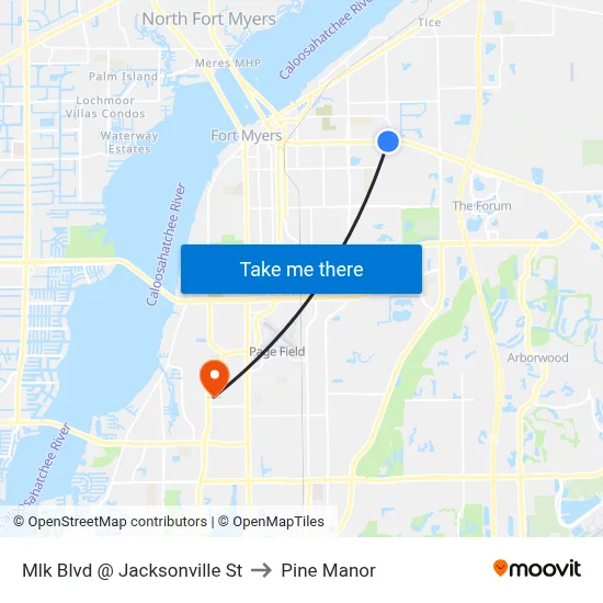 Mlk Blvd @ Jacksonville St to Pine Manor map
