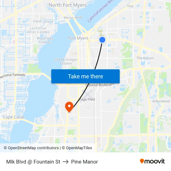 Mlk Blvd @ Fountain St to Pine Manor map