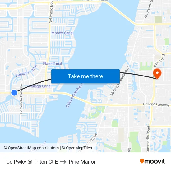 Cc Pwky @ Triton Ct E to Pine Manor map