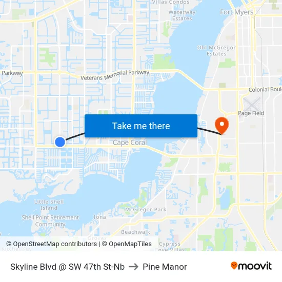 Skyline Blvd @ SW 47th St-Nb to Pine Manor map