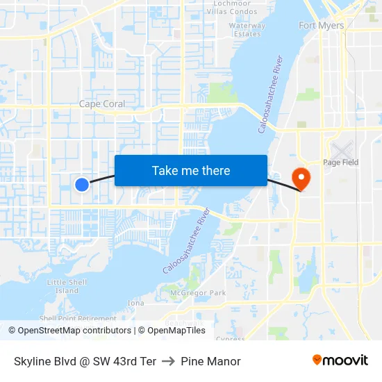 Skyline Blvd @ SW 43rd Ter to Pine Manor map