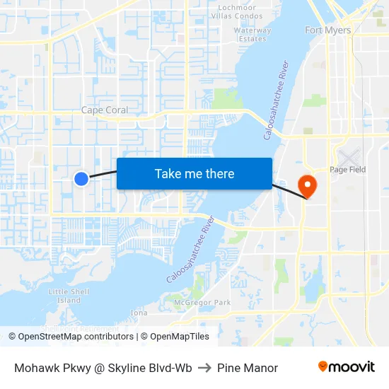 Mohawk Pkwy @ Skyline Blvd-Wb to Pine Manor map
