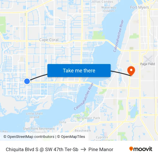 Chiquita Blvd S @ SW 47th Ter-Sb to Pine Manor map