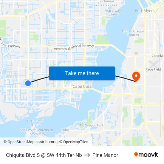 Chiquita Blvd S @ SW 44th Ter-Nb to Pine Manor map