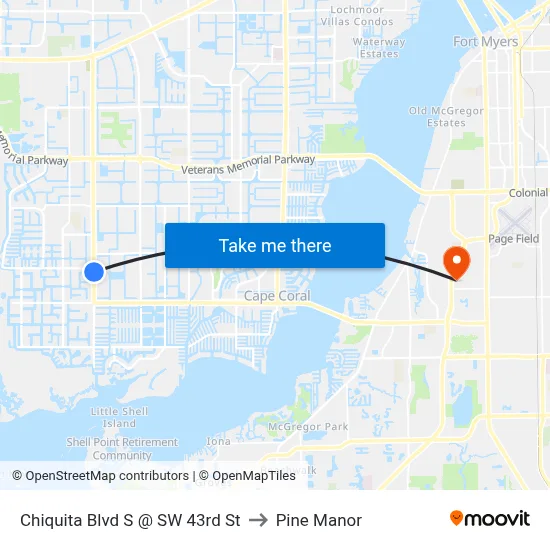Chiquita Blvd S @ SW 43rd St to Pine Manor map