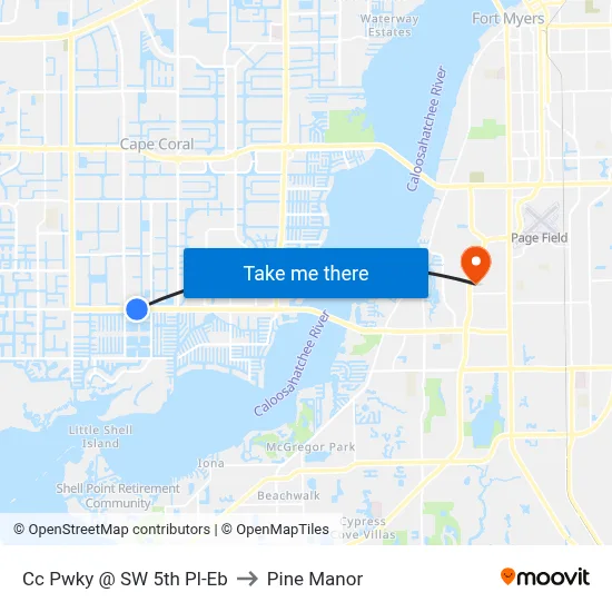 Cc Pwky @ SW 5th Pl-Eb to Pine Manor map