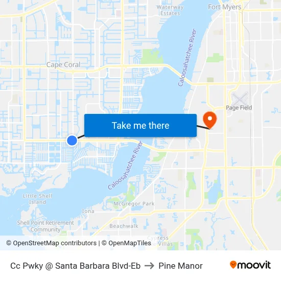 Cc Pwky @ Santa Barbara Blvd-Eb to Pine Manor map