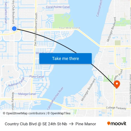 Country Club Blvd @ SE 24th St-Nb to Pine Manor map
