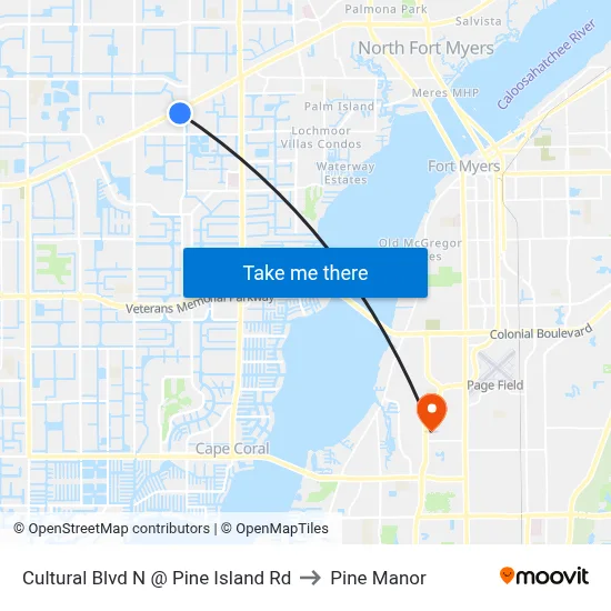Cultural Blvd N @ Pine Island Rd to Pine Manor map