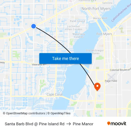 Santa Barb Blvd @ Pine Island Rd to Pine Manor map