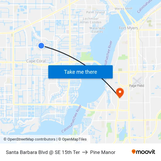Santa Barbara Blvd @ SE 15th Ter to Pine Manor map