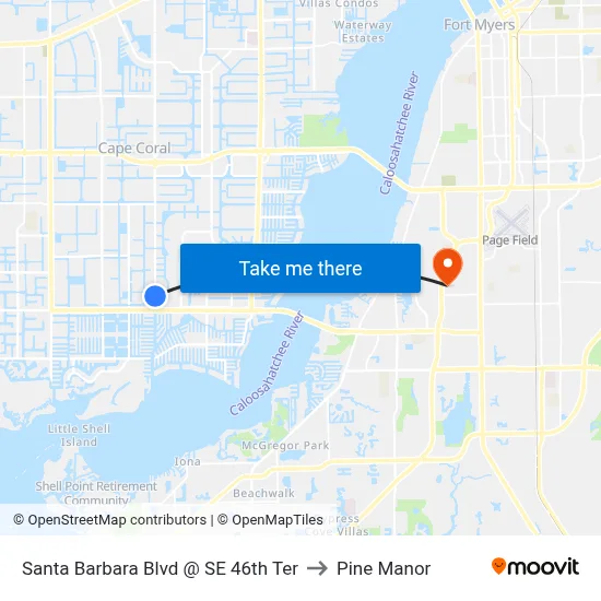 Santa Barbara Blvd @ SE 46th Ter to Pine Manor map