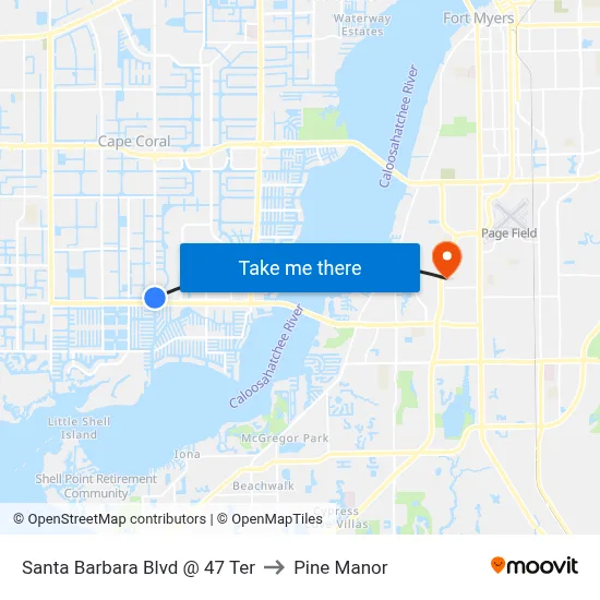 Santa Barbara Blvd @ 47 Ter to Pine Manor map