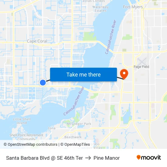 Santa Barbara Blvd @ SE 46th Ter to Pine Manor map