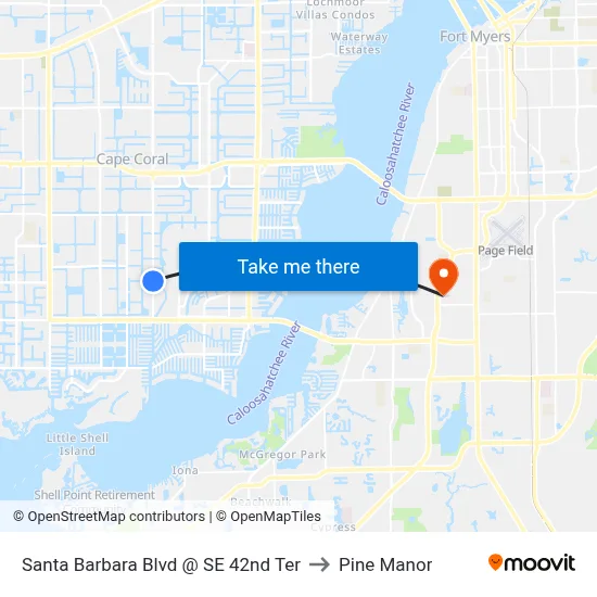 Santa Barbara Blvd @ SE 42nd Ter to Pine Manor map
