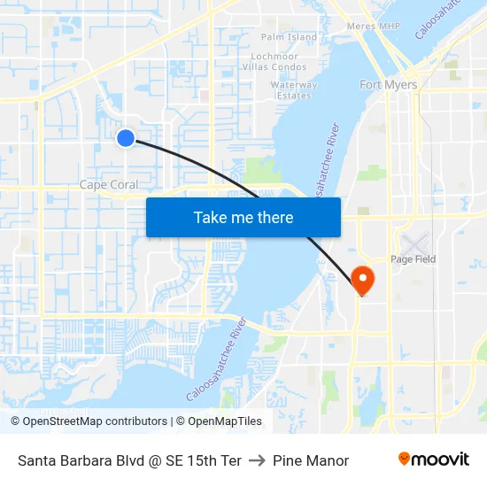 Santa Barbara Blvd @ SE 15th Ter to Pine Manor map