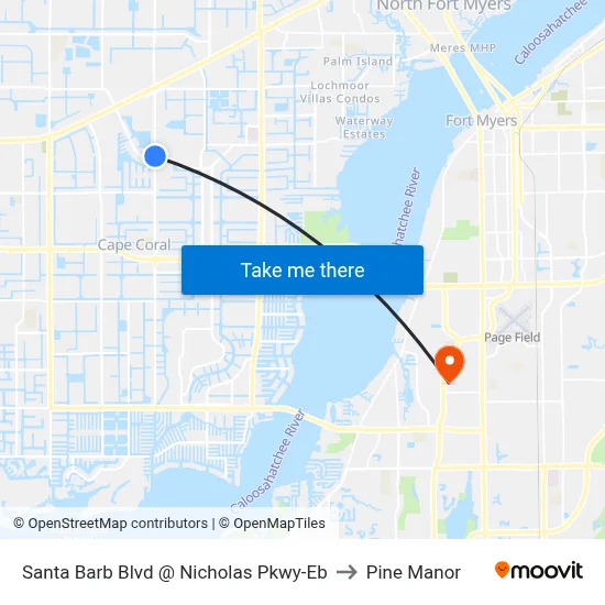 Santa Barb Blvd @ Nicholas Pkwy-Eb to Pine Manor map