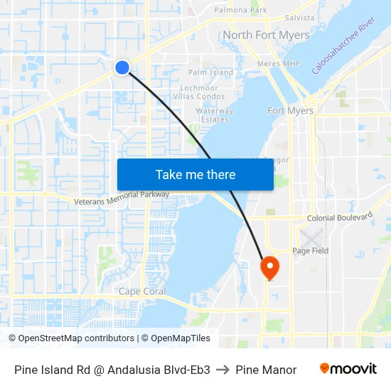 Pine Island Rd @ Andalusia Blvd-Eb3 to Pine Manor map